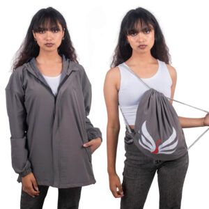 Daamicha Convertible Ladies Windcheater to Bag (Grey Color)