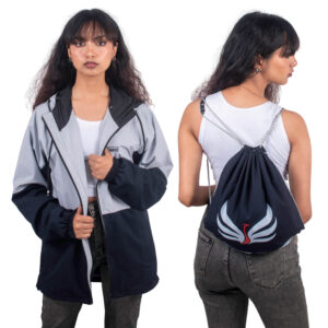 Daami Convertible Ladies Water Resistant Jacket to Bag (Smokey Grey)